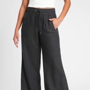 Athleta black Cabo Linen Wide Leg Pants resort 2